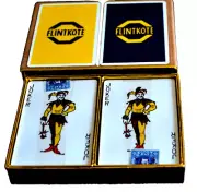 TAX STAMP FLINTKOTE Playing Cards Double Deck Tile-Tex Division Advertising Vtg
