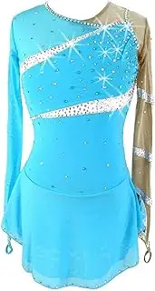 [Zagitova] Figure Skating Dress for Girls Women Patchwork Graceful Shiny Rhinestone Open Back Competition Dance Outfits