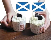 Scotland Mini Flag Cupcake Topper,100 PCS Small Scots Banner Cake Cheese Label,Mini Toothpick,Tiny Food Flag Decoration