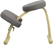 Kneeling Chair, Ergonomic Kneeling Chair, Wooden Tilt Balance Seat, Angled Posture Chair, for Improves and Corrects Grooming Posture Chair,Grey Cushion