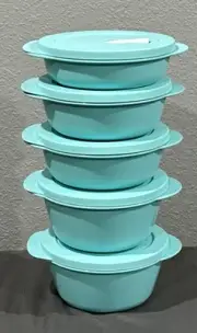 New Tupperware Crystalwave Set Of 5 Aruba