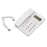 Desktop Corded Landline Phone Fixed Telephone Big Button for Elderly Seniors Phone with LCD Display White