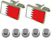 [Select Gifts] Shirt Dress Studs Bahrain Flag Cufflinks