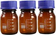 JUMPLAWN 3Pcs Glass Bottles Chemical Sample Sealing Container Lightweight Sealing Performance for Laboratories and Chemical Plants Practical Storage