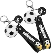 [Healeved] 2Pcs Football Shape Keychain Cute Soccer Pendant Keyring Decoration for Football Fans Stylish Bag Key Accessories for All Ages