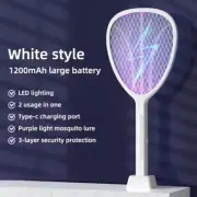 USB Rechargeable 2 in 1 Mosquito Racket Fly Zapper Swatter with Purple Lamp Sedu