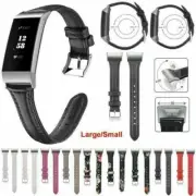 For Fitbit Charge 3 4 Leather Strap Wristband Watch Bands Bracelet Replace Parts