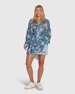 [Belle & Bloom] Because You Move Me Oversized Shirt - Flora Blue