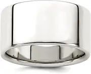 [JewelryWeb] 925 Sterling Silver Polished Flat Band Engravable Lightweight 10mm Flat Band Ring Jewelry Gifts for Women - Ring Size Options Range: H to Z