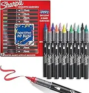 Sharpie Creative Water-Based Brush Tip Acrylic Marker, Assorted (Pack of 12)