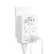 Multi Plug Outlet Extender Surge Protector Adapter, 6 Outlet with 4 USB Ports...