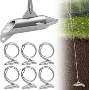 6 PCS Ground Anchors for Sheds, Heavy Duty Earth Anchors for Trapping, Arrow Shed Anchors Kit with 30" Cable for Fixing Fence, Greenhouse, Carports, Gazebo, Tent, Swing Set, Playset