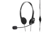 Kensington Headphones Over-Ear Headset w Boom Mic Volume 3.5mm Audio Jack Black