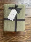 West Elm Tencel & Cotton Matelasse King Duvet Cover Dark Olive Green NWT