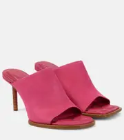 [Jacquemus] Jacquemus Les Mules Rond Carré asymmetrical suede mules AU 4 pink
