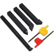 4PCS Mini Metal Lathe Indexable Carbide Turning Tool Holder Bit Set with 4PCS...