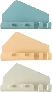 3Pcs Wall Mounted Mobile Phone Charging Brackets Adhesive Phone Holders for Space Saving Versatile Storage Racks for Keys and Accessories