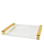 Tizo Clear Lucite Tray in Gold