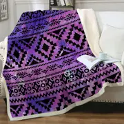 Purple Aztec Design Throw Blanket