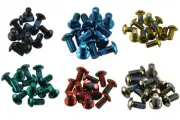 12x Coloured Alloy Torx Head Brake Disc Rotor Bolts, M5 Screw with Thread Lock