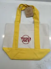 Trader Joe's Mini Canvas Tote Bag - Yellow LIMITED EDITION