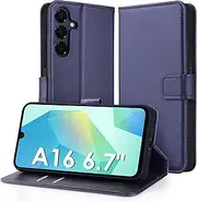 [Hianjoo] Case Compatible with Samsung Galaxy A16 4G/5G 6.7", A16 Case Premium Protective Cover Wallet Card Flip PU Leather Phone Case Replacement for Samsung Galaxy A16 - Blue