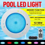 12V 55W RGB Color Changing Underwater LED Swimming Pool Light w/ Remote Control