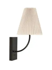 Hoxton 1 Light Wall Bracket in Bronze with Natural Linen Shade