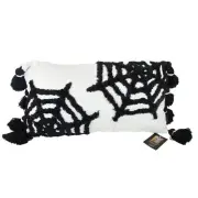 NEW Cynthia Rowley CURIOUS - SPIDER WEBS 14" x 26" Pillow Black White Halloween