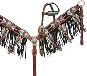 Showman Cut-Out Arrow Design Leather Headstall and Breast Collar Set