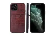 For iPhone 12 Pro Max Case Crocodile Pattern PU Leather Card Slot Cover Brown