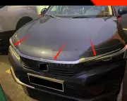 3PCS Front chrome strip for Honda Civic 2021 2022 11th Decorative sticker trim