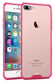"GSA Slim Clear Bumper Candy Case for iPhone SE 2022/8/7 - Hot Pink"