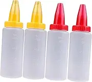 NAMOARLY 4Pcs Transparent Multi Function Squeeze Bottles for Cake Decorating Icing Pastries and Cookies for Home Baking and DIY Projects Random Color