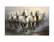 White Horses Canvas Print