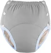 Generic Reusable Adults Cloth Diapers Wraps Leak Proof Incontinence Pants for Old Man Quick to Dry Breathable Waist 66-100cm, Gray