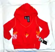Toddler Girls Designer BABY PHAT Top Red Hooded Jacket Pullover Sz 2T HTF