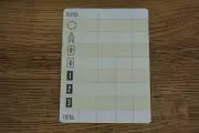 Laminated Re-useable Santa Monica Board Game Score Sheet