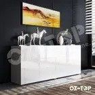 Modern High Gloss Sideboard Buffet Cabinet Storage Wooden 4 Doors Drawers White