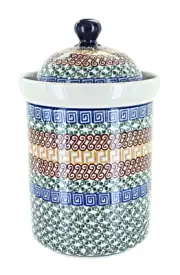Blue Rose Polish Pottery Athena Large Canister