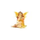 Shimmer Orange Fairy, Sitting Fairy with Glittery Ball, Birthday/Get Well Gift