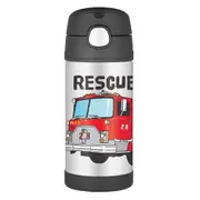 Thermos 355ml Funtainer Vacuum Insulated Drink Bottle Firetruck Stainless Steel