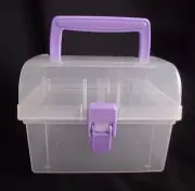Storage Case Crafts Jewelry Make Up Organizer Small Clear 1 Removable Tray