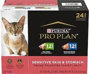 Purina Pro Plan Sensitive Stomach, Grain Free Wet Cat Food Variety Pack, Focus Duck & Arctic Char - (24) 3 oz. Cans