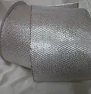 3 Yd. SILVER & GOLD MESH WIRE EDGE RIBBON 5" Wide