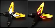 Motorcycle Indicators Flowing Turn Signal Lights Motorcycle Scooter LED Turn Signal Light For Ho&nd&a CB500X CB650F for HO&RN&ET NC750X CBF 600S PCX125(Red and white)
