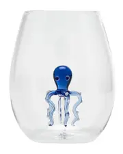 Two's Company Octopus Icon Stemless Wine Glass