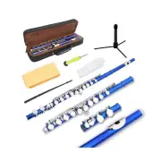 EASTROCK Closed Hole Flutes C 16 Key for Beginner, Kids, Student -Silver Nick...