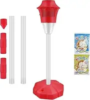 DJAPWPX Bubble Machine with Lights and Music, Flexible Bubble Blower, Adjustable Vertical Bubble Machine, Portable Bubble Maker for Outdoor Birthday Party Wedding (Red)