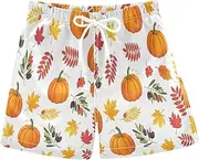 [RPLIFE] Swimming Shorts for Boys, Anti-Chafe Swim Trunks Boys 2 T, Orange Pumpkins